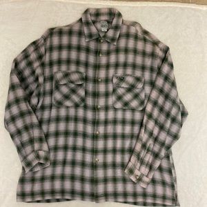 Rusty Oversized Thick Flannel button down shirt.  Size XL, vguc